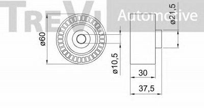 TREVI AUTOMOTIVE td1511 -  Паразитный / Ведущий ролик, зубчатый ремень